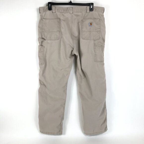 Carhartt Relaxed Fit Utility Work Pant Men's Size 42x32 Khaki 100% Cotton Twill - Picture 4 of 11
